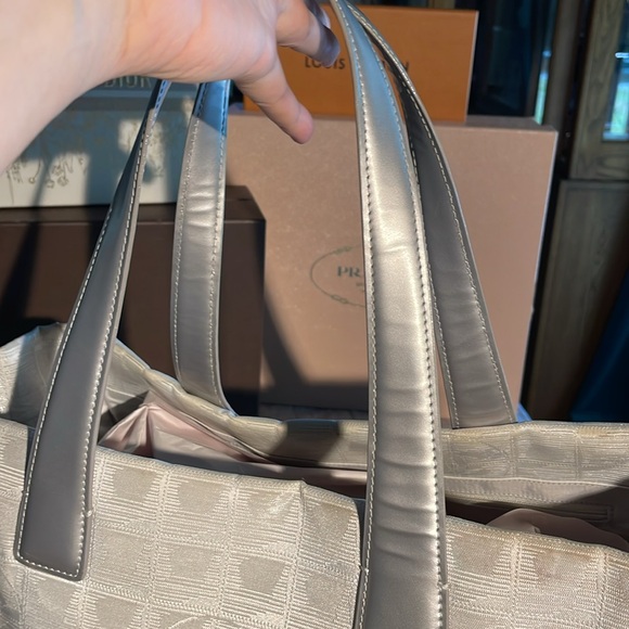 Chanel Rare Silver Travel Line Fabric Tote with Silver Leather Handles - Picture 17 of 17